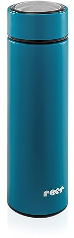 reer ColourDesign Edelstahl-Isolierflasche | 450 ml | Thermoflasche | Ideal für Kinder | klein & handlich | petrolblau