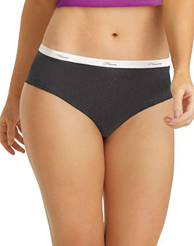 Hanes Women's Ribbed Cotton Hipster Underwear 6-Pack