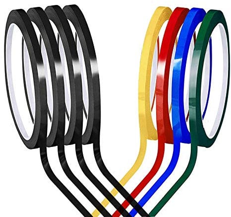 Whiteboard Tape Grid Marking Tape, KissDate 8 Pieces 3 mm Width Colored Self Adhesive Whiteboard Gridding Tape Chart Tape for Office Grid Marking