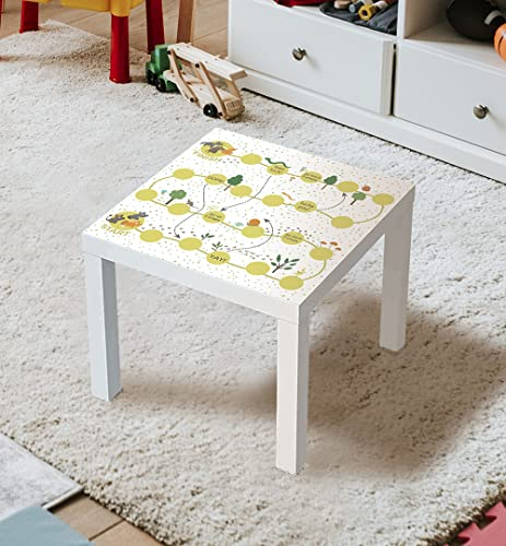 MyMaxxi | selbstklebende Tischfolie blasenfrei verkleben Süßes Kinder Leiterspiel 01 Spielfolie kompatibel mit IKEA Lacktisch 78 x 78cm Aufkleber Sticker Kinderzimmer Spieltisch Brettspiele