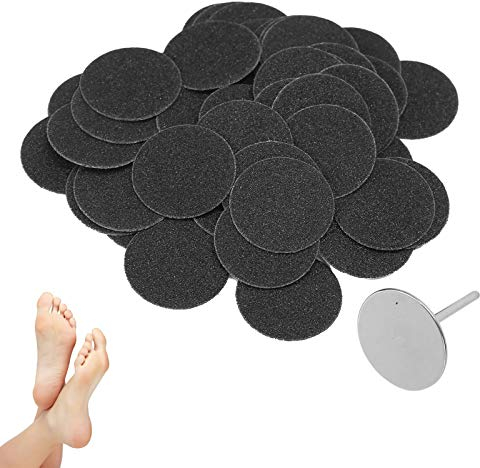 Feet Grinder Schleifpapier, 50 Stück Elektro Kallus Entferner Sandpapierscheiben Pediküre Werkzeug Ersatz Zubehör mit Welle, für Harte, Tote Haut, Rissige Ferse, Nur für Fußschleifer (φ25mm)