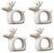 Porzellan Hirsch Serviettenringe Weihnachten Rentier Dekoration Cottage Hirsch Serviettenring Halter für Esszimmer Tischdekoration, 4 Stück Weiß Hirsch Serviettenhalter für Weihnachten Hochzeit