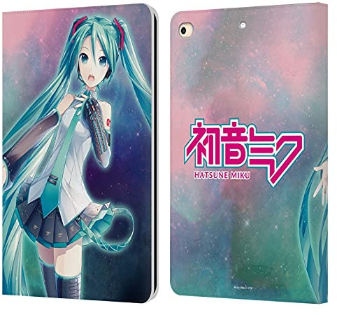 Head Case Designs Hatsune Miku Nebula Graphics - Funda de piel tipo libro compatible con Apple iPad 9.7 2017 / iPad 9.7 2018