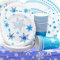 Doyomtoy Paquet de 61 Vaisselle de Fête à Neiger, Fournitures de fête Winter Wonderland, Vaisselle pour Le Nouvel an, Célébration, Anniversaire, Dessert, Mariage, Assiettes,Tasse, Nappe (20 invités)