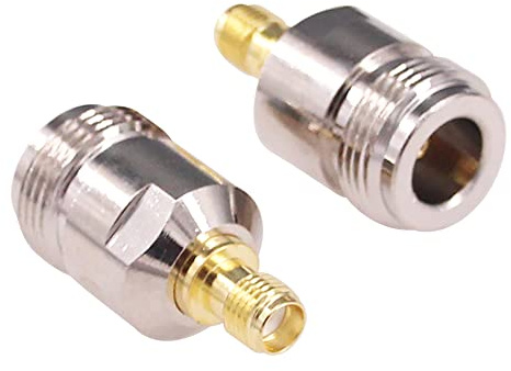 RFaha 2 Stück SMA zu N Koax Adapter SMA Weiblich zu N Typ Weiblich HF-Koaxialstecker für Wi-Fi-Antennen (F116-2)