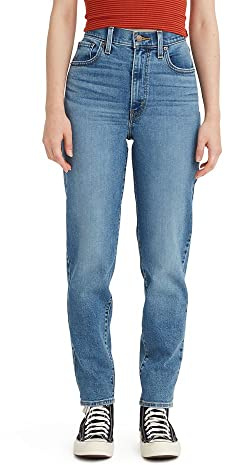 Levi's Women's High Waisted Mom Jeans, (New) Medium Indigo Worn in, 24