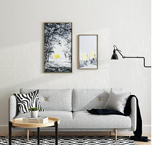 ZAHHYG Papier Peint Panoramique Beige Blanc Simple Papier Peint Adhesif Moderne Papier Peint 3D Salon Papier Peint Intissé Chambre D’enfants Décoration Murale Papiers Peints53x500cm