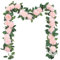 SHACOS 3 Stück Blumengirlande Künstlich Rosa, 6,5 FT Künstliche Blumen Girlanden Hängend Gefälschte Blumen Pflanzen Dekoration für Hochzeit Zuhause Garten Wände
