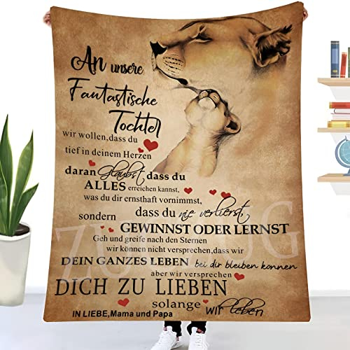 Kuscheldecke Flauschige Personalisierte Geschenke Decke für Unsere tochter von eltern, Super Weiche Luftpost Decke Positiv Ermutigen Sie Ihre tochter zur Liebe Geeignet für Sofa Reisen Geburtstags