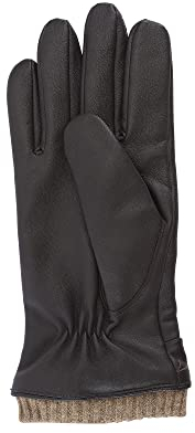 NF NITZSCHE fashion - Lederhandschuhe für Herren - Innenfutter aus 100% Wolle - Handschuh mit Smartphone-Touch-Funktion - eleganter Winterhandschuh - 100% Schaf-Nappa (braun, 9.5)