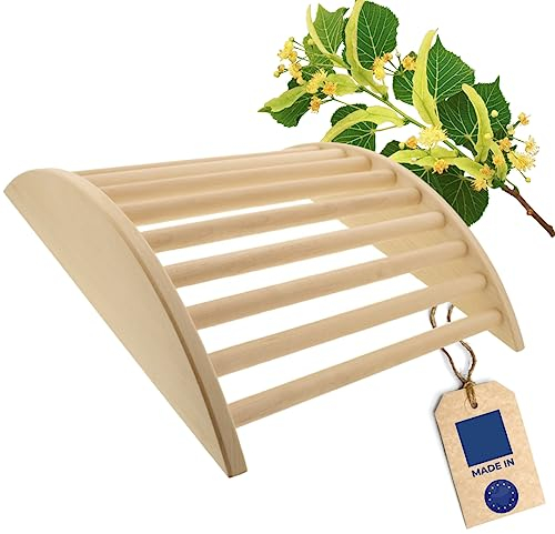 HOFMEISTER® Beinstütze aus Holz, ergonomisch geformte Venenstütze für entspanntes Liegen oder Sitzen in der Sauna, unterstützt eine körpergerechte Ablage der Knie ohne Durchhängen, Linde, 45 cm