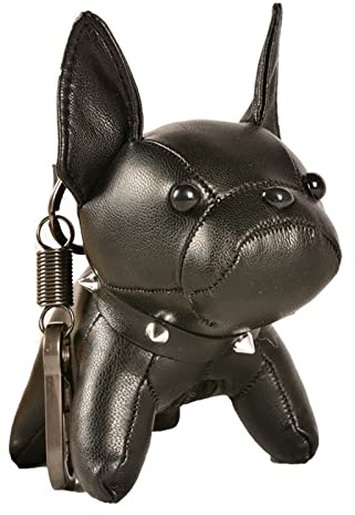 Shining crown Französische Bulldogge Schlüsselanhänger, Leder Hundetasche Charm