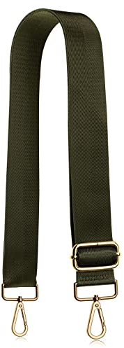 Allzedream Breiter Ersatzriemen für Handtasche, 3,8 cm breit, verstellbar 78-140 cm, Polyester, Grün, Einfarbig
