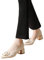 Chunky Blocco Basso Tacco Heels Pelle Scarpe con Tacco Donna Classiche Pumps Alto con Tacco Largo Ballerine A Blocco Medio Tacco 5CM,Beige,40EU