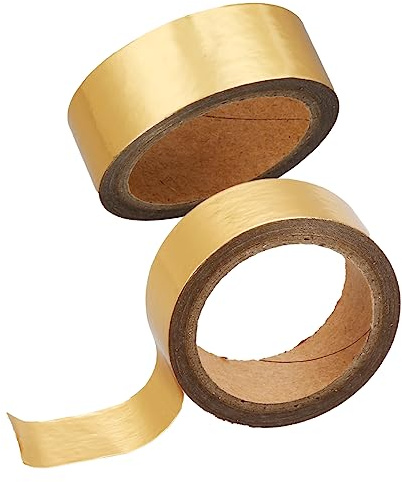 GLADFRESIT Gold Foil Washi Tape Solid,Decorative Masking Tape for DIY Crafts and Gift Wrapping