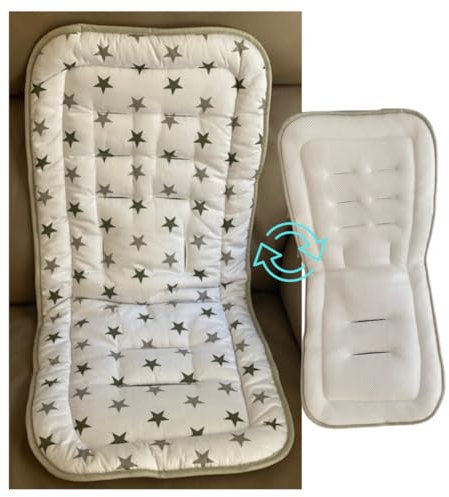 Dls Universal-Kinderwagen-Sitzauflage für Sommer, Babyschale, Babyschale, Hochstuhl, Kuckuck, Kinderwagen | 100% Baumwolle, atmungsaktives Zubehör