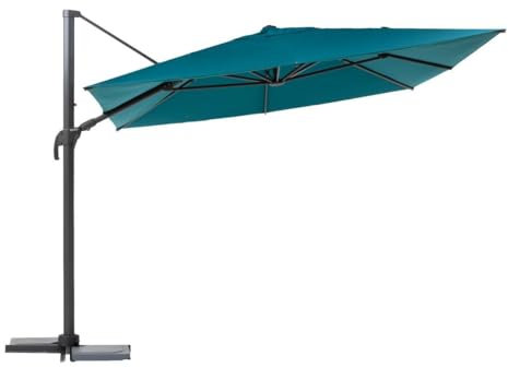 Hespéride - Parasol déporté Melhia bleu canard 3x3m