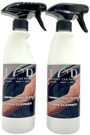 LUXURY CAR PAINT LuxuryCarPaint - Glass Cleaner, Limpia Cristales Triple Acción (Limpia, Desengrasa y Abrillanta) en una Misma Operación, No Deja Marcas, Incluye Paño de Microfibra LCP - 500 ml (2)