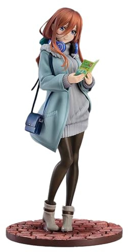 Zhongkaihua The Quintessential Quintuplets Figure Nakano Miku Figure - 27CM Winter Dress Reading Style Figurine Anime PVC Statue Home Desk Ornament Decoration Gift