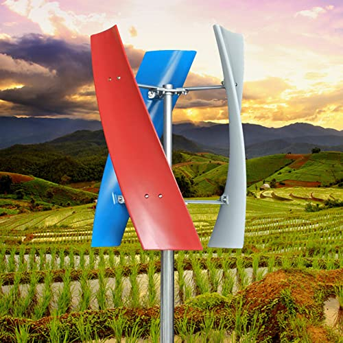 Windrad Windkraftanlage 24V 400W Vertikal Garten Windturbine windgenerator für Boote/Pavillons/Hütten mobile,mit 3x Blätter und Dreiphasiger AC-Permanentmagnetgenerator