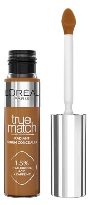 L'Oréal Paris Concealer für ein natürliches Strahlen, Feuchtigkeitsspendend und aufpolsternd, Gesichts Make-Up mit Hyaluronsäure und Koffein, True Match Radiant Serum Concealer 9N, 11 ml