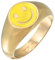 Kuzzoi Siegelring Herren 925 Sterling Silber vergoldet Herrenring Emaille Emoji Smile Face Breite 11 mm 0611662423_62