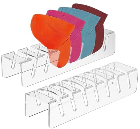 EACHPT Kappenhalter 2 Stück, Acryl Stand für 14 Baseball Caps, No Installieren Desktop Halterung, Display Organizer