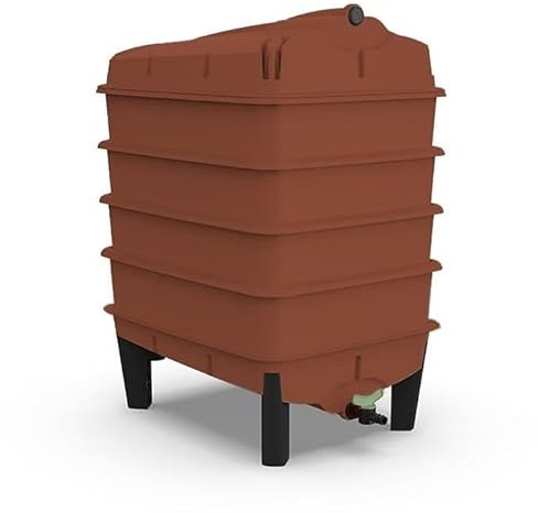 Tiger Wormery - Kit complet de composteur de vers – Comprend un bon pour échanger 250 g de vers de compostage – Conçu et fabriqué au Royaume-Uni (4 plateaux, terre cuite)