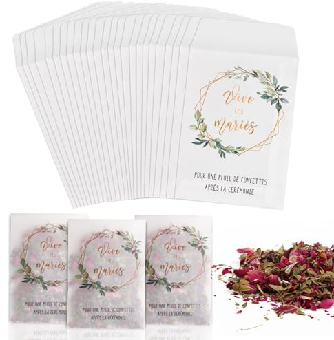 50 Stück Konfetti Papiertüten Hochzeit Samentütchen 12x7cm