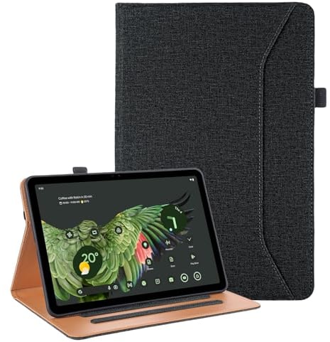 Vakarey für Google Pixel Tablet Hülle mit Stifthalter Multi-Angle Support Hülle für Google Pixel Tablet 11 Zoll mit Handschlaufe,Schwarz