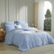 Luofanfei Seersucker Bettwäsche 220x240 Blau Hellblau Gestreift Sommer Uni Einfarbig Wende Bettwäsche Set Microfaser Atmungsaktiv Leicht Bettbezug und Kissenbezüge 80x80 cm mit Reissverschluss