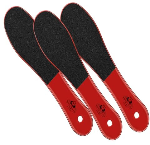 Double-Sided Foot Files Footfiles for Hard Skin Remover Foot Dry Skin Remover Feet Foot Rasp File Dead Skin Remover Foot Scrubber Hard Skin Remover Foot Care for Wet Dry Cracked Feet (Pack of 3 Red)
