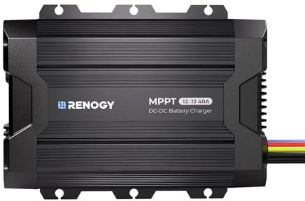 Renogy 12V 40A DC to DC Battery Charger with Solar Input MPPT, Compatible with LiFePO4, Gel, Flooded, and Sealed Lead Acid Batteries, Two Charging Options for RV, Car, Camping, Marine