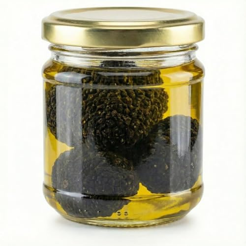Spartacus Huile de Truffe Noire 90 ml, Truffe Entière Gourmet | Truffe entière à l'huile d'olive, condiment gastronomique pour parfumer vinaigrettes, pâtes et plats raffinés