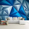 Papier peint photo 3D géométrique triangle bleu moderne espace créatif décoration murale pour chambre d'enfant 250 x 175 cm