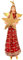 Engel groß Weihnachten Baumschmuck Figur Deko Hänger Christbaumschmuck Ornament 15 cm (rot mit kariertem Kleid und Stern)