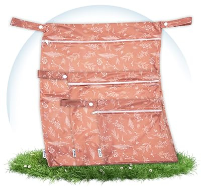 Hinzling Wetbag (Botanical Mocha - S) – Nasstasche für Stoffwindeln – Nachhaltige Wetbags aus recyceltem Polyester – Wetbag für Kindergarten und Unterwegs – Wetbag Kindergarten Oeko-TEX Zertifiziert