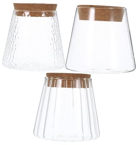 Glas Pflanzenvase 400ml mit Kork, für Tischdeko und Büro