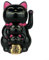 ZiStarlilife Statue de chat porte-bonheur chinois à énergie solaire automatique pour boutiques, bureaux et maisons (noir)