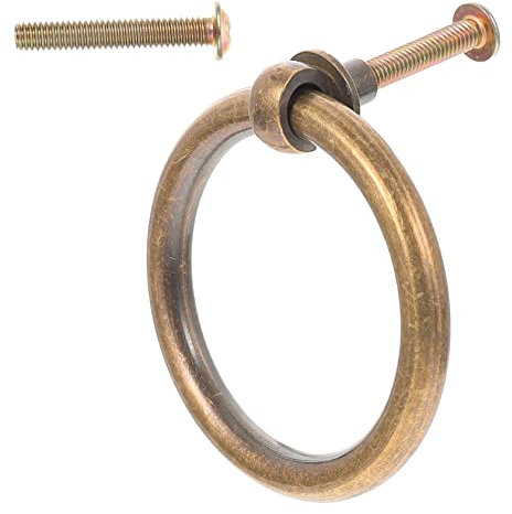 Veemoon Antiker Messing Schrankgriff Ringgriff Retro Möbel Schublade Ziehen Rustikal Vintage Türgriff Für Schlafzimmer Kommoden Küchenschränke Langlebig Rostfrei