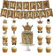 Leopard Print HAPPY BIRTHDAY Party Decorations, Classic Animal Print Birthday Banner, Wild Animal Cake topper and Leopard Print Cupcake Toppers