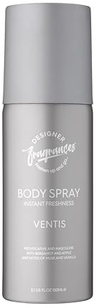Designer Fragrances Single Pack Ventus Men's Body Spray Deodorant Cans - For Instant Freshness on The Go - Long Lasting Smell - Great Male Gift Sets - 150ml