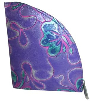 déqua G2 Unikat Geldbörse Leder Blume violett-metallic