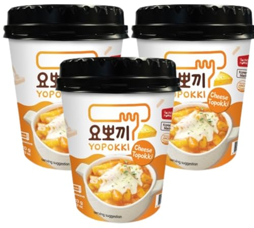 EasyCookAsia Tteokbokki Cup 2er3er,10er Set – Koreanischer Reiskuchen im Becher | Süß & Scharf, Jjajang, Carbonara oder Cheese | Ready-to-Eat K-Streetfood für Zuhause (3er, Käse)