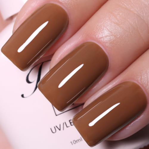 Imtiti 10Ml Brauner Gel Nagellack Langanhaltend Ablösbar UV LED Herbst Gel Nagellack Für Den Salon Oder Zum Selbermachen Zu Hause Geschenk Für Frauen