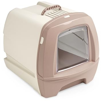 Aimé - Maison de Toilette Chat Tout en Un - Accessoire Chat Propre et Confortable - avec Tiroir Coulissant - Limite Les Odeurs, Nettoyage sans Effort - Design Vintage - Fabrication Italienne