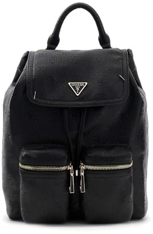 GUESS Rucksack Freizeitrucksack Manhattan II Flap Backpack Black Logo schwarz