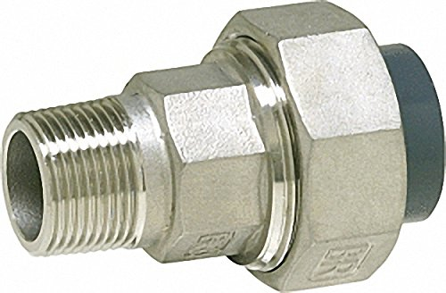 PVC-U - Klebefitting Rohrverschraubung PVC-U-V2A- 40mm x 1 1-4''- AG