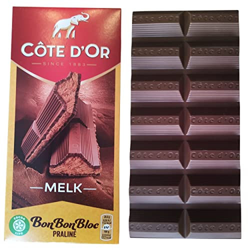 Côte d'Or Prialine Lait | Côte d'Or Praaline au chocolat | Côte d'Or au chocolat | Chocolat au lait belge avec remplissage praliné | Poids total 7.05 onces | 180 grammes Total