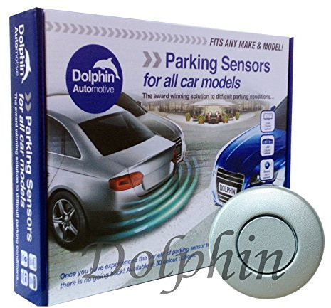 Dolphin Automotive DPS400 Reverse Parking Sensors Auto Express Award Winning In 32 Colours 4 Ultrasonic Radar Sensors Kit Audio Alert System Matt & Gloss Black +30 More Colours (Ice Blue)